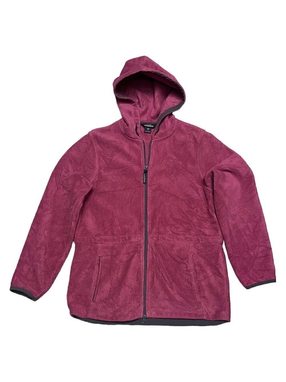 Woolrich Fleece Pink Womens Light Outdoor Designer Hooded Jacket Medium